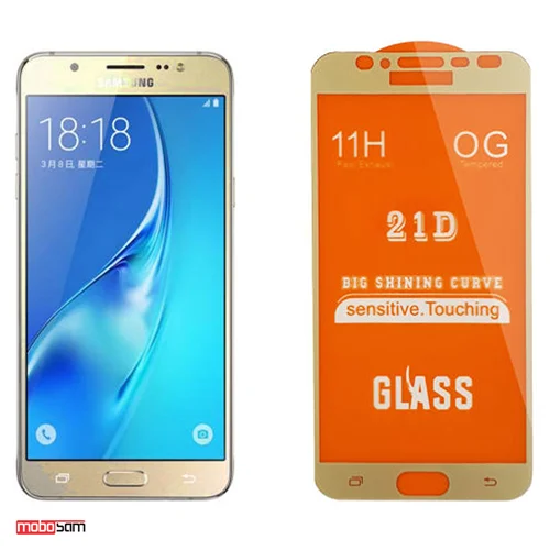محافظ صفحه نمایش شیشه ای تمام صفحه 21D مناسب برای گوشی موبایل سامسونگ Galaxy J7