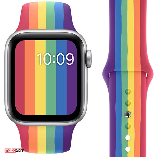 بند سیلیکونی رنگین کمانی Watch مناسب برای اپل واچ 42/44 میلی متری